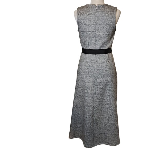 J.Crew Dress Womens 6 Heather Gray Sleeveless Midi A-Line Knit Belted Back Zip - Picture 3 of 14